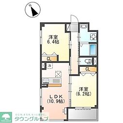 ブロッサム 2LDKの間取図画像