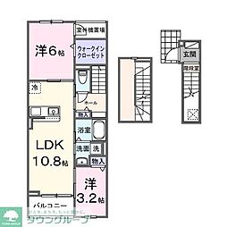 ヒカルサ狭山広瀬台フロント 2LDKの間取図画像