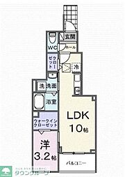 ヒカルサ狭山広瀬台フロント 1LDKの間取図画像
