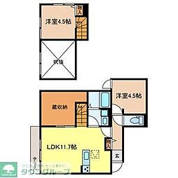 川越市南大塚4丁目アパート 2LDKの間取図画像