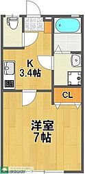 入間テラス 1Kの間取図画像