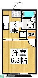 ジュネスホープ 1Kの間取図画像