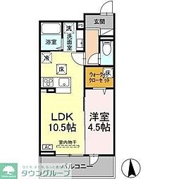 セジュール師岡町 1LDKの間取図画像