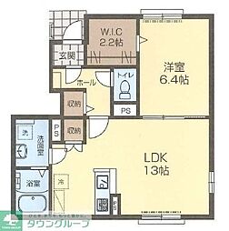 パウペリート2 1LDKの間取図画像