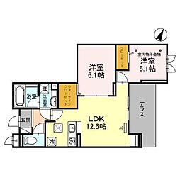 ONARIGOTEN-D 2LDKの間取図画像