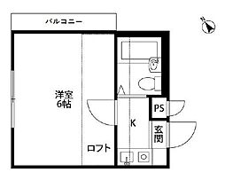 シティパレス浅羽野1 1Kの間取図画像