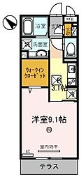 プレミール 1Kの間取図画像