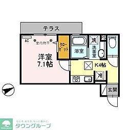 ソフィア 1Kの間取図画像