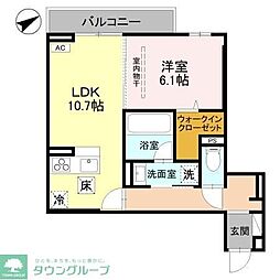 (仮称)D-Sereno豊岡5丁目 A棟 1LDKの間取図画像