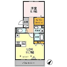 コモドTen 1LDKの間取図画像