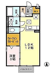サウスイースト 1LDKの間取図画像