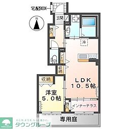 グリーンタウン山手II 1LDKの間取図画像
