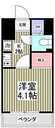 アミティY 1Kの間取図画像