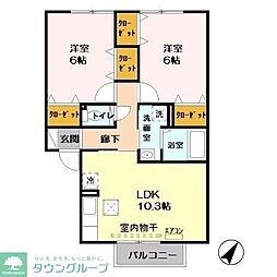 フローラル・ガーデン 2LDKの間取図画像