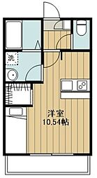 Modena ワンルームの間取図画像