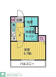 ルミナス川越 1Kの間取図画像