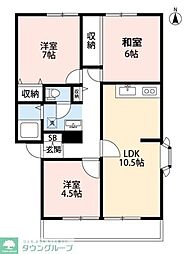 サンコート所沢B 3LDKの間取図画像