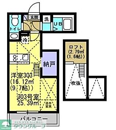 ベストステージ新狭山2 ワンルームの間取図画像
