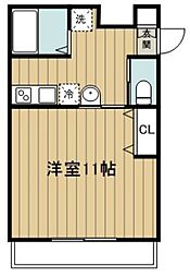 シャイニング・タイム 1Kの間取図画像