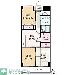 タカーラ・ハーヴェスト 3DKの間取図画像