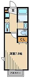 キャメル武蔵藤沢 1Kの間取図画像