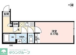所沢市大字山口アパート 1Kの間取図画像