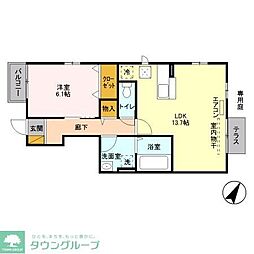 リバティ 1LDKの間取図画像