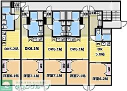 川越市仙波町1丁目アパート 1DKの間取図画像