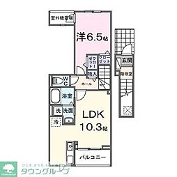 ヒカルサ狭山 1LDKの間取図画像