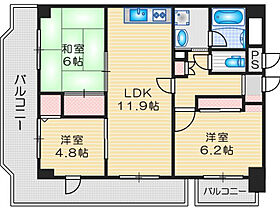 ファミーユ池田 202 ｜ 大阪府茨木市玉島２丁目（賃貸マンション3LDK・3階・65.97㎡） その2