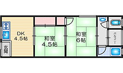 池上文化 2DKの間取図画像