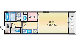 アップル城北 1Kの間取図画像