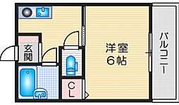 岩井ビル 1Kの間取図画像