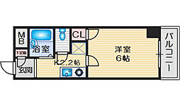 コンフォール高槻 1Kの間取図画像