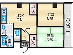 S・TマンションP-3 2LDKの間取図画像