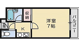末広13番館 1Kの間取図画像