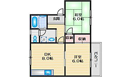タウニー阪井 2DKの間取図画像