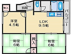 マンション沢良宜A棟 3LDKの間取図画像