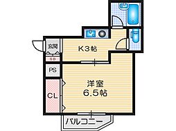 ポエジーハイム 1Kの間取図画像