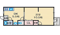 大協マンション 1DKの間取図画像