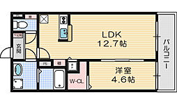 メゾンCoCo 1LDKの間取図画像