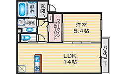 ソフィアコート鳥飼A 1LDKの間取図画像