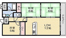 若園11番館 3LDKの間取図画像