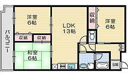 サンクリスタルハウス 3LDKの間取図画像