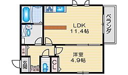 LiLy Bell 1LDKの間取図画像