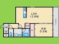 Versailles・k(ベルサイユ・ケイ) 1LDKの間取図画像