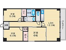 アソシアード高槻 3LDKの間取図画像