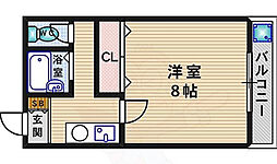 宮元七番館 1Kの間取図画像