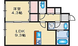 グリックガッセ 1LDKの間取図画像