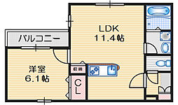 スペースK弐番館 1LDKの間取図画像